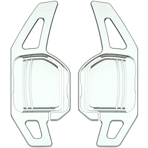 Overdrive-Racing Schaltwippen Verlängerung Kompatibel mit Audi A1 A3 S3 A4 S4 RS4 A5 S5 RS5 A6 A6 S6 RS6 A7 S7 RS7 A8 S8 Q3 Q5 SQ5 Q7 DSG S-Tronic Alu Silber Typ-A Shift Paddles Shifter Extensions von Overdrive-Racing