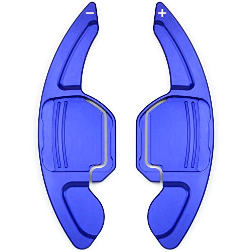 Overdrive-Racing Schaltwippen Verlängerung Kompatibel mit Audi A1 A3 S3 A4 S4 RS4 A5 S5 RS5 A6 A6 S6 RS6 A7 S7 RS7 A8 S8 Q3 Q5 SQ5 Q7 DSG S-Tronic Typ-A Blau Alu Shift Paddles Shifter Extensions von Overdrive-Racing