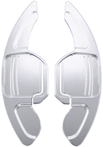 Overdrive-Racing Schaltwippen Verlängerung Kompatibel mit Audi A1 A3 S3 A4 S4 RS4 A5 S5 RS5 A6 A6 S6 RS6 A7 S7 RS7 A8 S8 Q3 Q5 SQ5 Q7 DSG S-Tronic Typ-A Silber Alu Shift Paddles Shifter Extensions von Overdrive-Racing