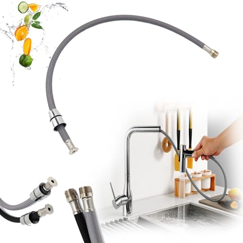 Flexibler geflochtener Schlauch F1/2 M15*1, Edelstahl-geflochtener Wasserhahn, flexibles Schlauchrohr for Heiß- und Kaltwasserhahn, herausziehbarer Wasserhahnschlauch for Küchenspüle, Badezimmerwaschb von Overhil1s