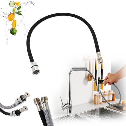 Flexibler geflochtener Schlauch F1/2 M15*1, Edelstahl-geflochtener Wasserhahn, flexibles Schlauchrohr for Heiß- und Kaltwasserhahn, herausziehbarer Wasserhahnschlauch for Küchenspüle, Badezimmerwaschb von Overhil1s