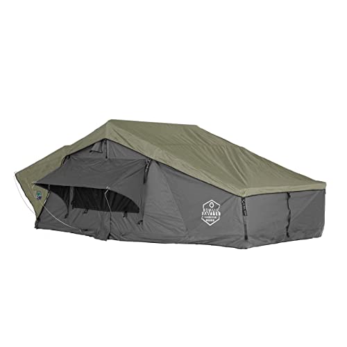 Overland Vehicle Systems HD Nomadic 2 erweitertes Softshell-Dachzelt, dunkelgraue Basis, grüne Regenfliege und schwarze 1000 g PVC-Reiseabdeckung, schwarzer Aluminiumboden Overland Vehicle Systems HD Nomadic 2 erweitertes Softshell-Dachzelt, dunkelgraue Basis, grüne Regenfliege und schwarze 1000 g PVC-Reiseabdeckung, schwarzer Aluminiumboden von Overland Vehicle Systems