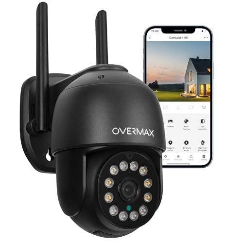 Overmax CAMSPOT 4.95 QHD 4MPx Außen-PTZ-Kamera, Farb-Nachtmodus 60m Drehbare Kamera 355o/90o, Blickwinkel 100o Bewegungserkennungsalarm, Zwei-Wege-Audio, automatische Verfolgung, Outdoor von Overmax