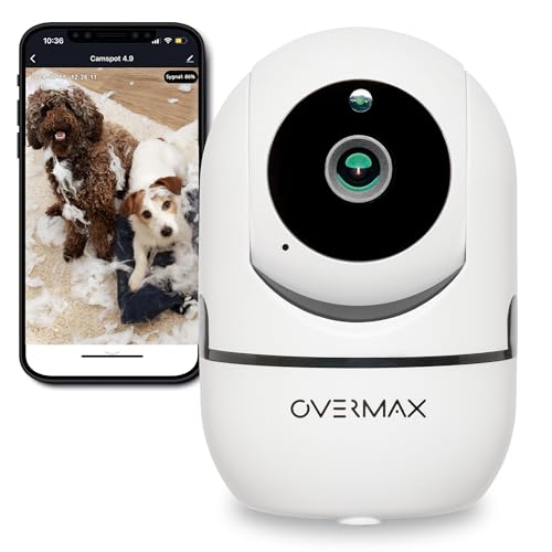 Overmax Camspot 3.6 Wireless-Kamera, WiFi-IP-Überwachungsaufzeichnungen, Full-HD-Nachtmodus, Auto-Tracking, Mikrofon und Lautsprecher, Smart-Gerät, Google Home, Amazon Alexa von Overmax