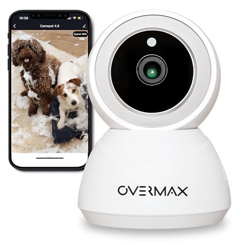 Overmax Camspot 3.7 Wireless-Kamera Innenbereich Full HD Nachtmodus, Auto Tracking & Sprachsteuerung, Kompatibel mit Google Home & Amazon Alexa, Infrarot-Technologie, Babyphone-Funktion von Overmax