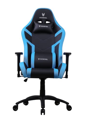 Oversteel - DIAMOND Professional Gaming Stuhl Kunstleder, 3D-Armlehnen, höhenverstellbar, um 180° verstellbar, Gasdruckfeder Klasse 4, bis zu 150Kg, Farbe Blau von Oversteel