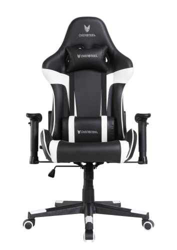Oversteel - ULTIMET Professional Gaming Stuhl Kunstleder, 2D Armlehnen, höhenverstellbar, 180° verstellbare Rückenlehne, Gasdruckfeder Klasse 3, bis 120Kg, Farbe Weiß von Oversteel