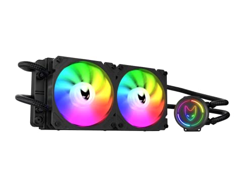 Oversteel - ZIRCON Flüssigkeitskühlung 240mm RGB, 2x PWM Lüfter 120mm RGB, TDP 200W, Kompatibel mit Intel und AMD AM4, Farbe Schwarz Oversteel - ZIRCON Flüssigkeitskühlung 240mm RGB, 2x PWM Lüfter 120mm RGB, TDP 200W, Kompatibel mit Intel und AMD AM4, Farbe Schwarz von Oversteel