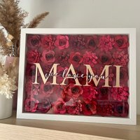 Mom "Ich Liebe Dich" Assorted Red Flower Box | Papier Rose Geschenkbox Blumen Schattenbox Personalisiertes Geschenk Zum Muttertag von OvertheLunaDesigns