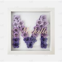 Ombre Initial & Name Blumenbox | Papier Rose Geschenkbox Personalisiertes Geschenk Für Geburtstage, Schlafsaal, Jahrestag, Wohndekoration von OvertheLunaDesigns