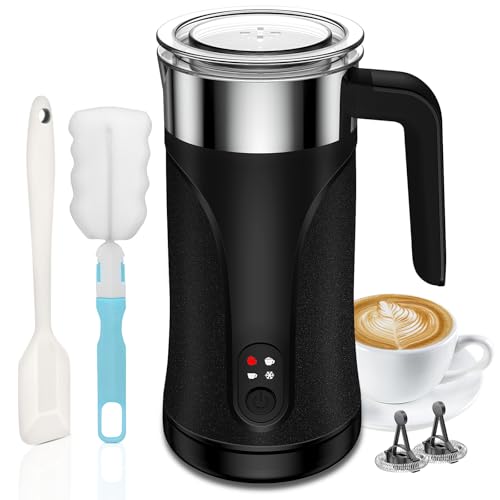 Ovetedot Milchaufschäumer, 4-in-1 Milchaufschäumer Elektrischer für Heißen und Kalten Milchschaum, 300ml Automatische Abschaltung für Kaffee Latte, Macchiato, Cappuccino(Schwarz) von Ovetedot