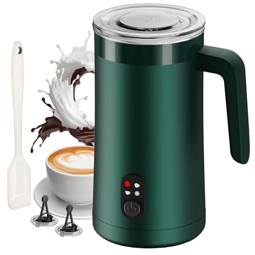 Ovetedot Milchaufschäumer, 4-in-1 Milchaufschäumer Elektrischer für Heißen und Kalten Milchschaum, Dunkelgrün von Ovetedot
