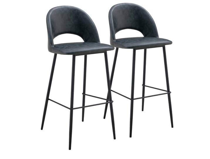 Barstühle Lederoptik und Metall - 2er-Set von Oviala