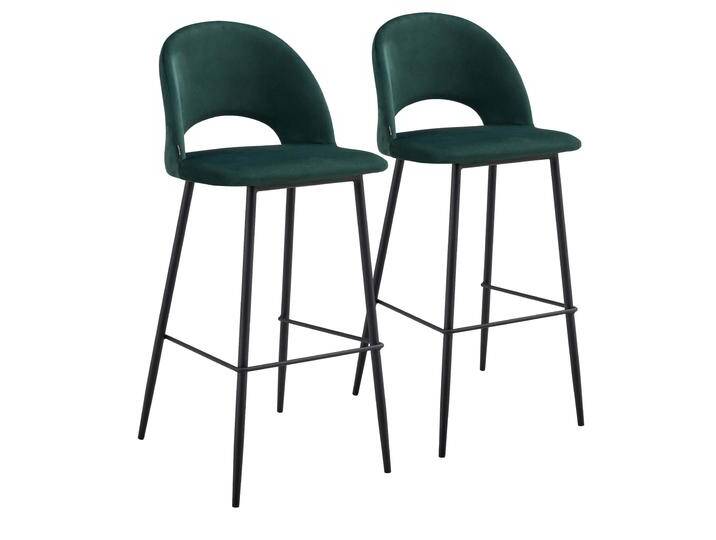 Barstühle aus Samt und Metall - 2er-Set von Oviala