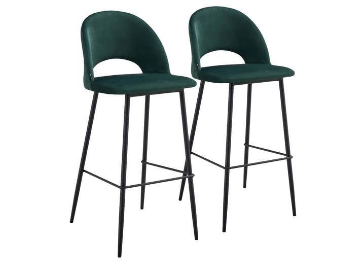 Barstühle aus Samt und Metall - 2er-Set von Oviala