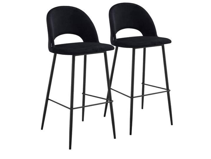 Barstühle aus Samt und Metall - 2er-Set von Oviala