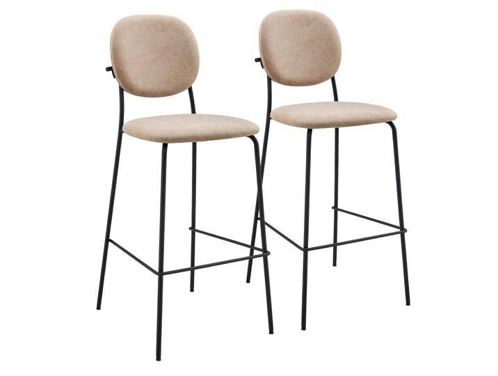 Barstühle aus Stoff und Metall - 2er-Set von Oviala