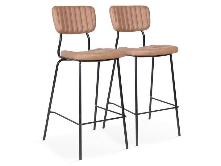 Barstühle aus beschichtetem Lederoptik - 2er-Set von Oviala