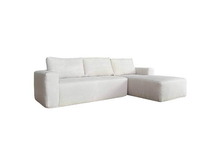 Ecksofa 4-Sitzer aus geripptem stoff mit Chaiselongue rechts und Kissen Ecksofa 4-Sitzer aus geripptem stoff mit Chaiselongue rechts und Kissen von Oviala