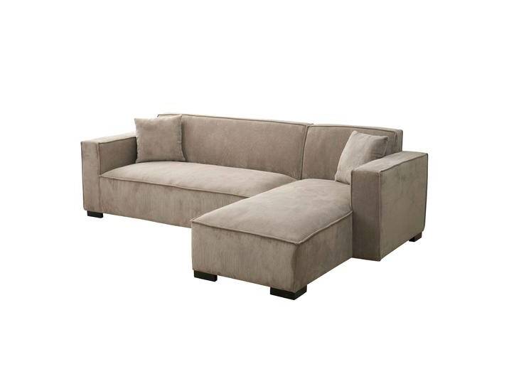 Ecksofa 3-Sitzer aus Cord mit Chaiselongue rechts und Kissen von Oviala