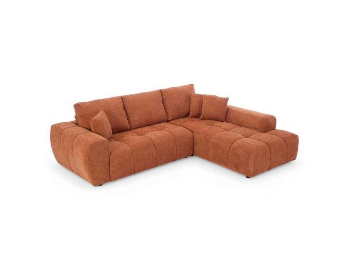 Ecksofa 3-Sitzer aus Polyester mit Chaiselongue rechts und Kissen Ecksofa 3-Sitzer aus Polyester mit Chaiselongue rechts und Kissen von Oviala