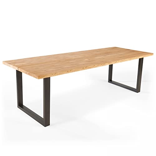 Esstisch, Holz, Schwarz, U-Form, 240 x 95 x 75 cm von Oviala