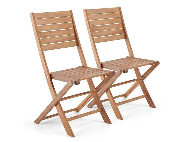Gartenstühle aus FSC®-Eukalyptusholz Klappbare - 2er-Set von Oviala