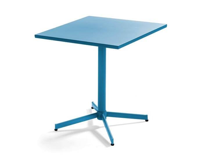 Gartentisch Quadratisch verstellbarer aus Metall, 4 Personen, 70x70 cm von Oviala