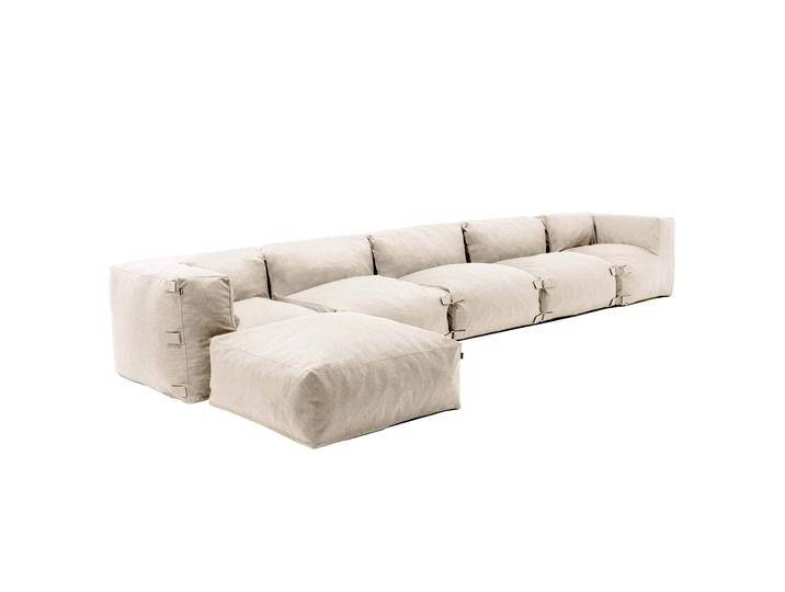 Modulare Gartenmöbel für 6 Personen bestehend aus 3 Sesseln, 2 Ecksesseln und 1 Sitzsack Modulare Gartenmöbel für 6 Personen bestehend aus 3 Sesseln, 2 Ecksesseln und 1 Sitzsack von Oviala