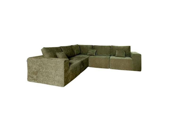 Modulares Ecksofa 5-Sitzer aus Stoff mit Kissen von Oviala