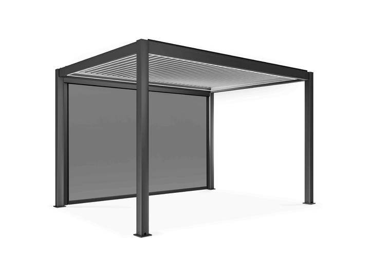 Motorisierte Freistehend Pergola 4x3 m aus Aluminium Anthrazit mit LED-Beleuchtung und mit Markise Motorisierte Freistehend Pergola 4x3 m aus Aluminium Anthrazit mit LED-Beleuchtung und mit Markise von Oviala