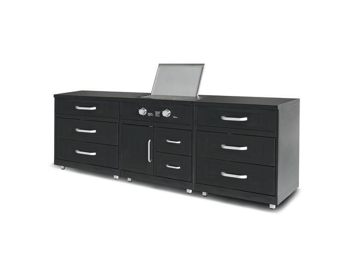 Outdoor-Küche aus Metall mit Gasherd und Stauraum – 3 Module von Oviala