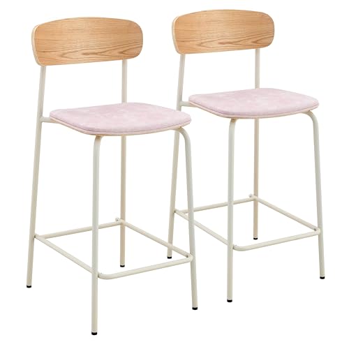 Oviala 2 Hochstühle aus Holz, Rosa von Oviala