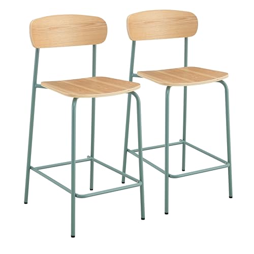 Oviala 2 Hochstühle aus Metall und Holz, hellblau Oviala 2 Hochstühle aus Metall und Holz, hellblau von Oviala