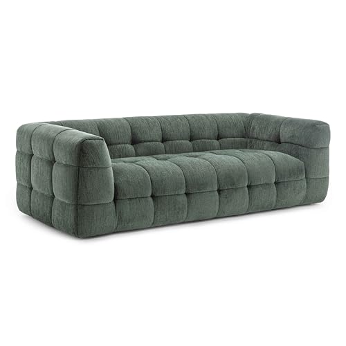 Oviala 3-Sitzer-Sofa aus Holz und Polyester, gesteppt, Grün von Oviala