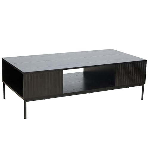 Oviala Couchtisch aus Stahl und MDF, Melaminoptik, 150 cm, Schwarz Oviala Couchtisch aus Stahl und MDF, Melaminoptik, 150 cm, Schwarz von Oviala