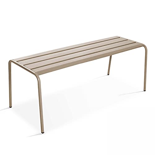 Oviala Gartenbank aus Stahl, Taupe – Palavas von Oviala