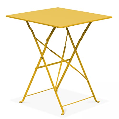 Oviala Gartentisch, klappbar, für Bistrotisch, Stahl, Gelb von Oviala