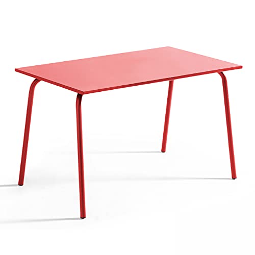Oviala Gartentisch, rechteckig, 120 x 70 x 72 cm, Stahl, 4-Sitzer Palavas von Oviala