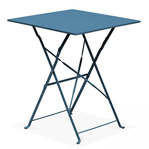 Oviala Gartentisch, zusammenklappbar, Bistrotisch, Stahl, Blau von Oviala