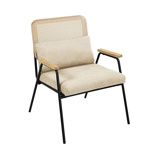 Oviala Relaxsessel aus Stahl, Polyrattan und Stoff, naturfarben von Oviala