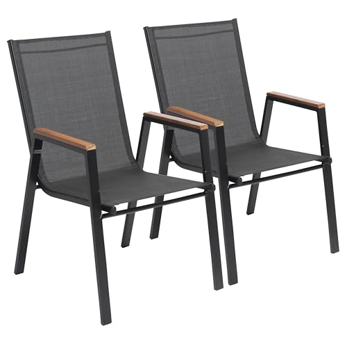 Oviala Set mit 2 Gartensesseln aus Aluminium und Holz von Oviala