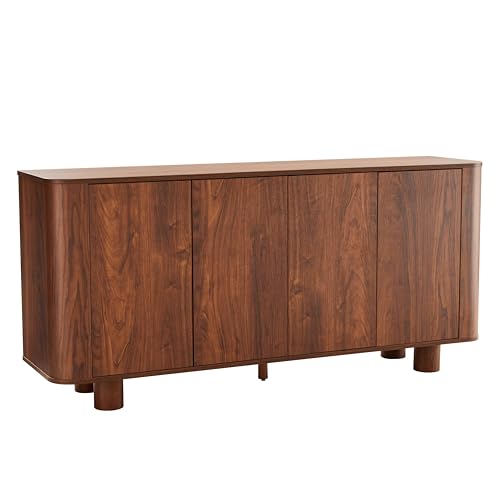 Oviala Sideboard, skandinavisch, 4 Türen, Länge 160 cm, dunkles Holz von Oviala