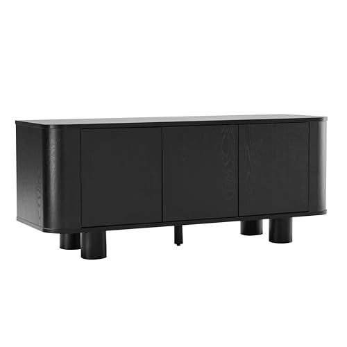 Oviala Skandinavisches TV-Möbel, 3 Türen, Länge 120 cm, Holz, Schwarz Oviala Skandinavisches TV-Möbel, 3 Türen, Länge 120 cm, Holz, Schwarz von Oviala