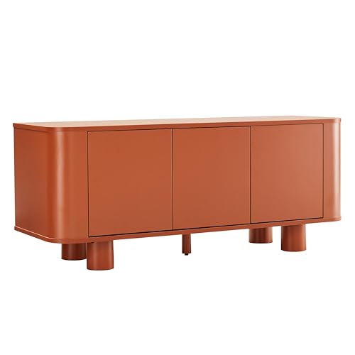 Oviala Skandinavisches TV-Möbel, 3 Türen, Länge 120 cm, Terrakotta von Oviala