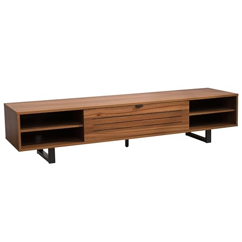 Oviala TV-Bank, 2 Türen, rechteckig, Länge 160 cm, dunkles Holz von Oviala