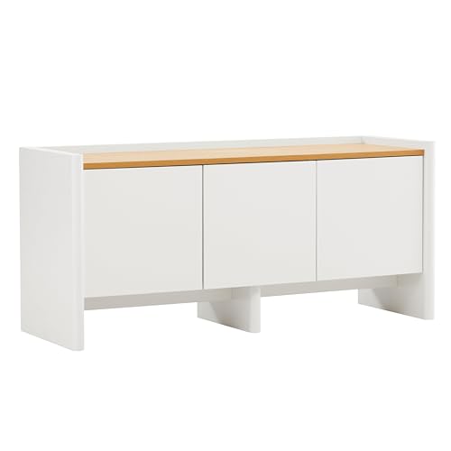 Oviala TV-Möbel, einfarbig, Retro, rechteckig, 120 cm, Weiß von Oviala