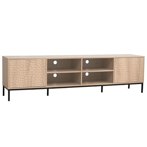 Oviala TV-Möbel, rechteckig, 2 Türen, Länge 200 cm, helles Holz von Oviala
