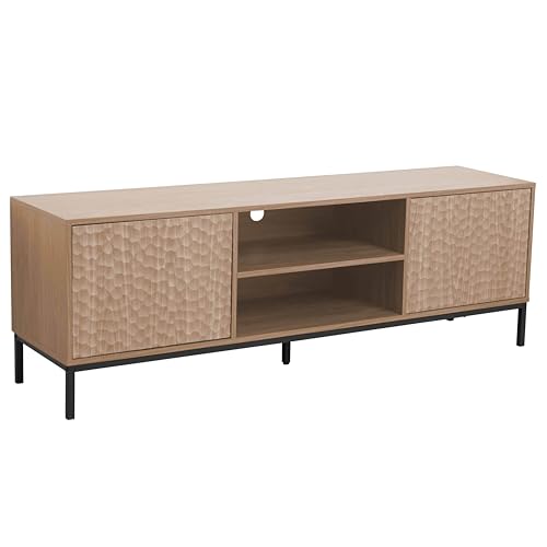 Oviala TV-Schrank, rechteckig, 2 Türen, 160 cm lang, helles Holz von Oviala