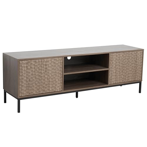 Oviala TV-Schrank, rechteckig, 2 Türen, Länge 160 cm, dunkles Holz von Oviala
